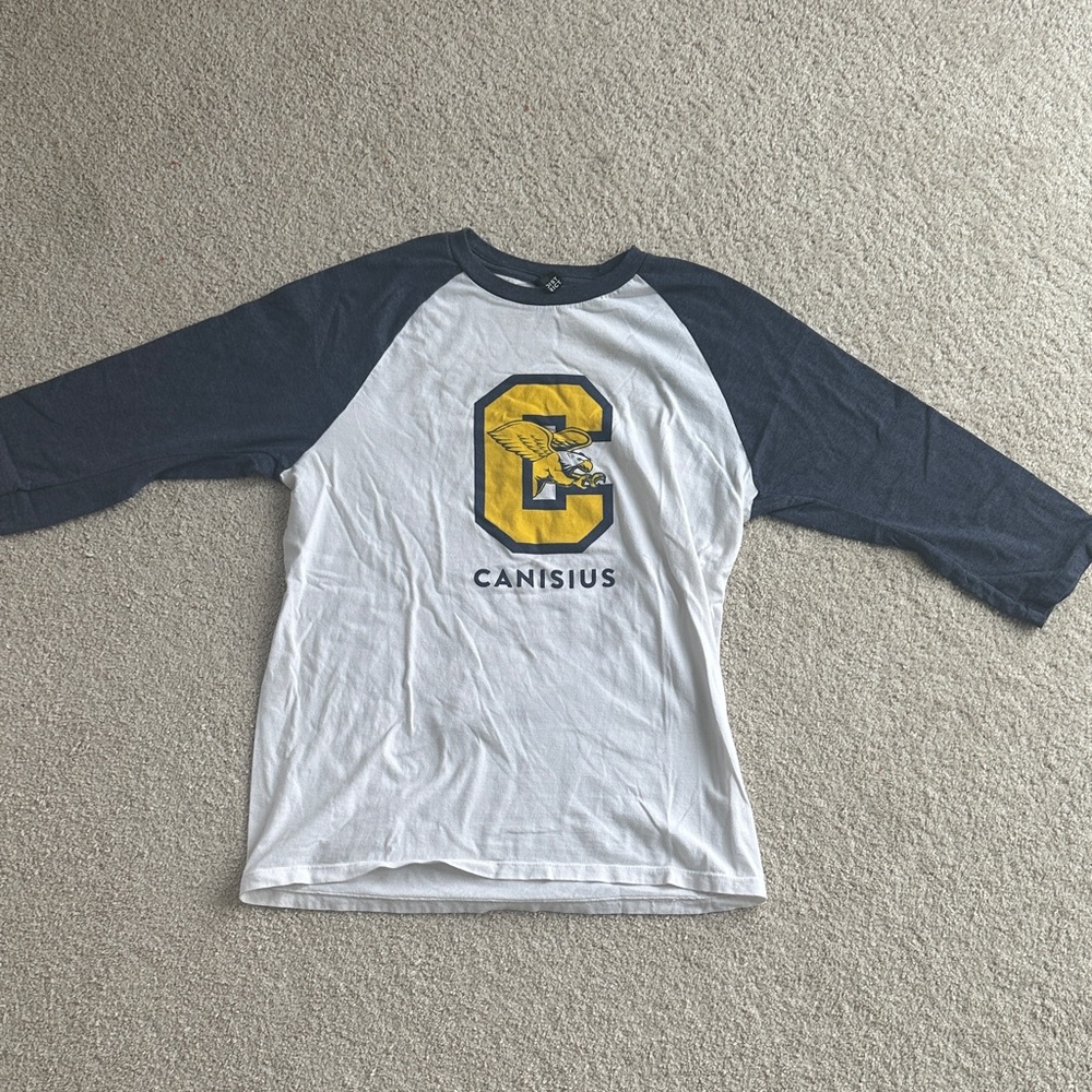 District White and Navy Short Sleeve Tee